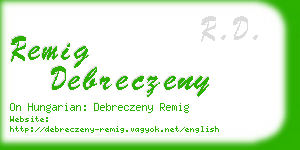 remig debreczeny business card
